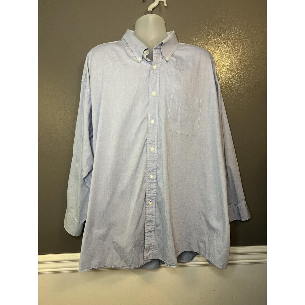 Vintage ENRO Shirt Mens 20-34 Big Light Blue Pinpoint Oxford Button Down 90s